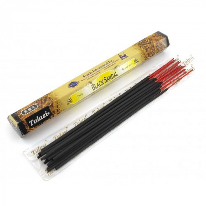 Black Sandal Exotic Incense Sticks (Чорний Сандал) (Tulasi)(6/уп) шестигранник