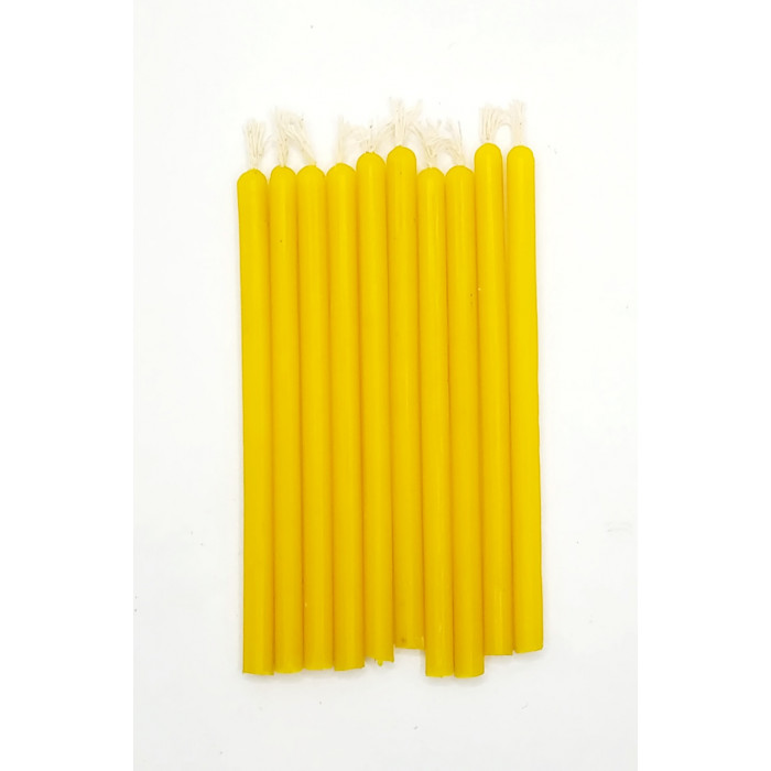 Жовті воскові свічки 10 см. (натуральний віск, власне виробництво)