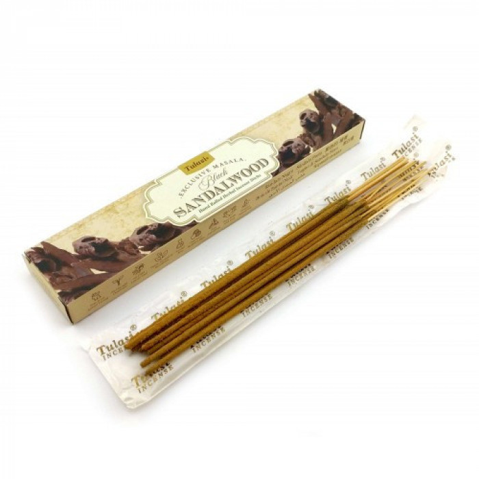 Black Sandalwood Incense Stiks 15 g (Пилкові пахощі Чорний Сандал 15 грам) (Tulasi)