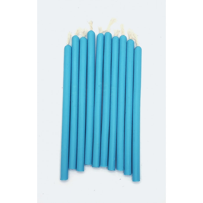Блакитні воскові свічки, 10 см.. (власне виробництво)